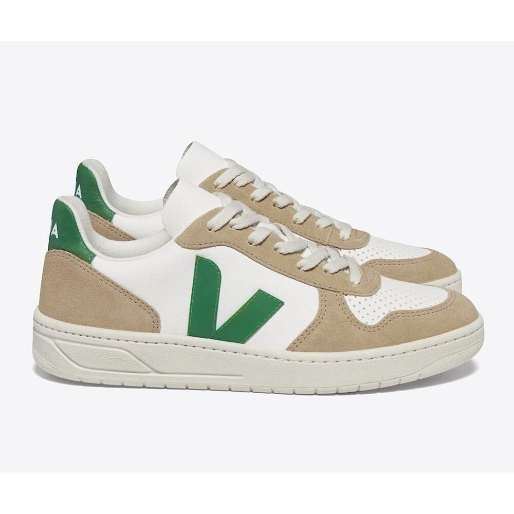 VEJA V-10 Chrome free Sneakers White Emeraude Sahara